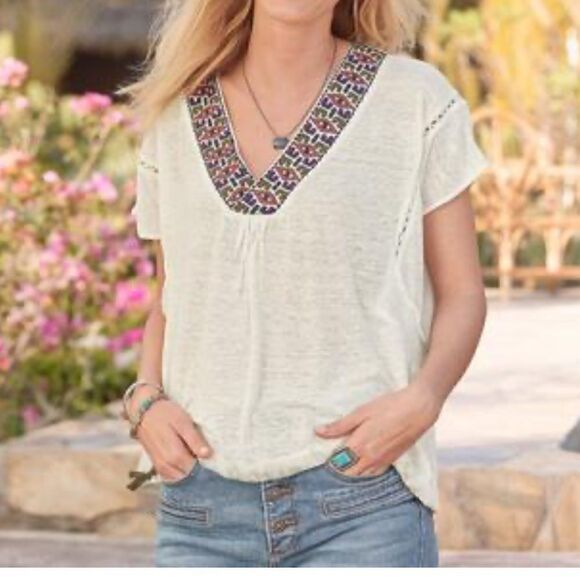 Sundance Grenada white oversized short sleeve top - Picture 7 of 7